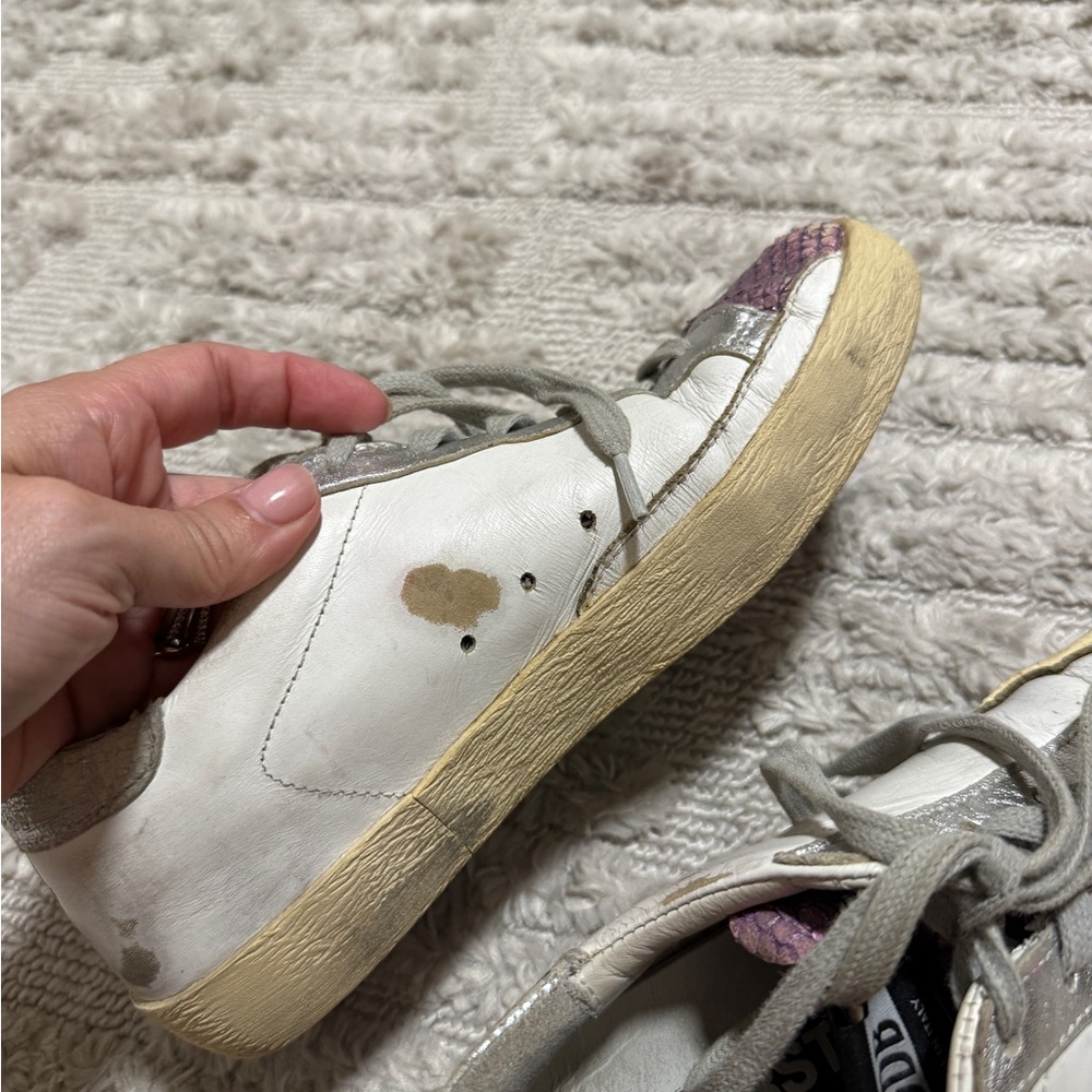 Golden Goose Superstar Sneakers in Cream and Purple Sz 36 - Picture 5 of 8